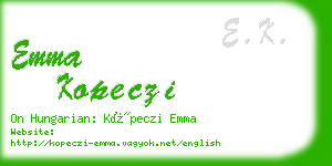emma kopeczi business card